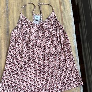 CAbi Poem Cami Red and Cream Patterned Camisole style # 5737